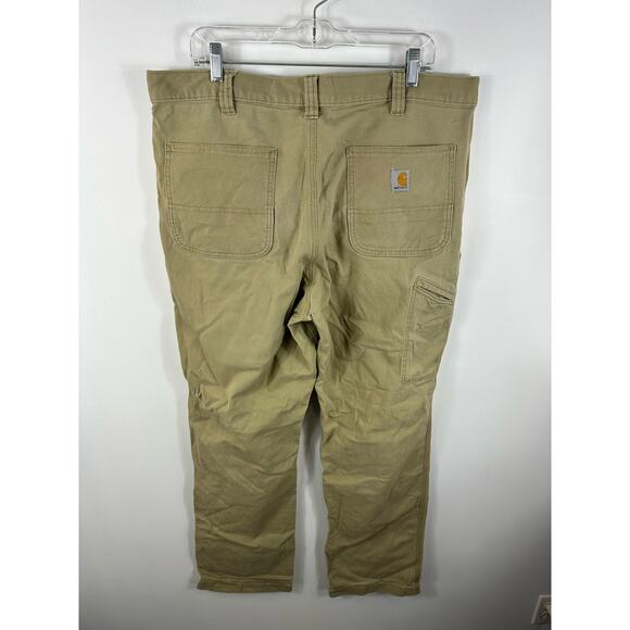 Carhartt Rugged Flex Loose Fit Canvas Work Pant Tan Size 38x34 - Picture 2 of 12